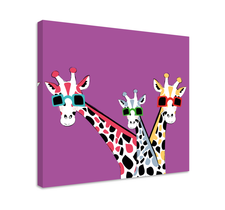 Quadro moderno Girafas engraçadas com óculos de sol - TenStickers