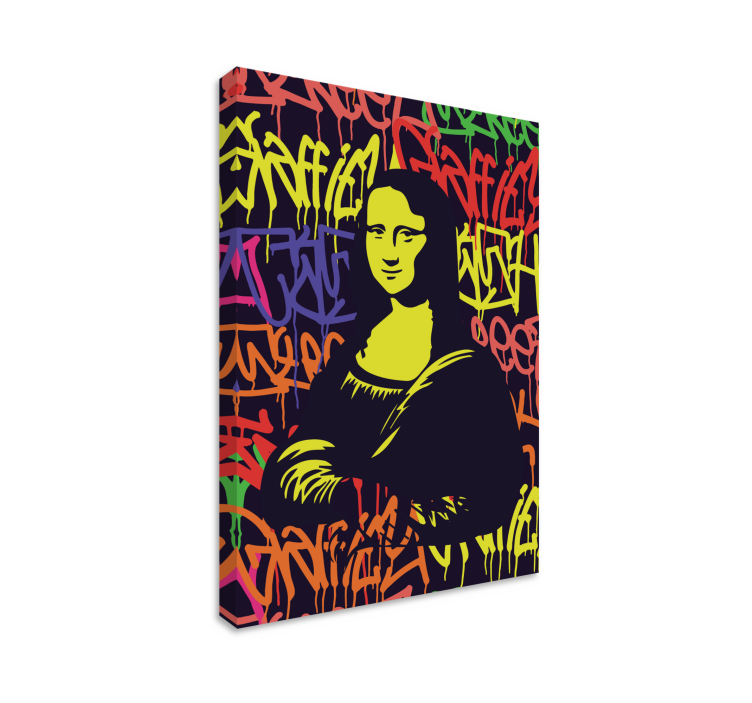 Quadro moderno Mona lisa pintada com grafite - TenStickers