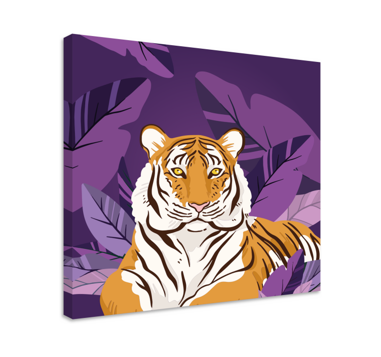 Quadro animais Animal da selva tigre curioso - TenStickers