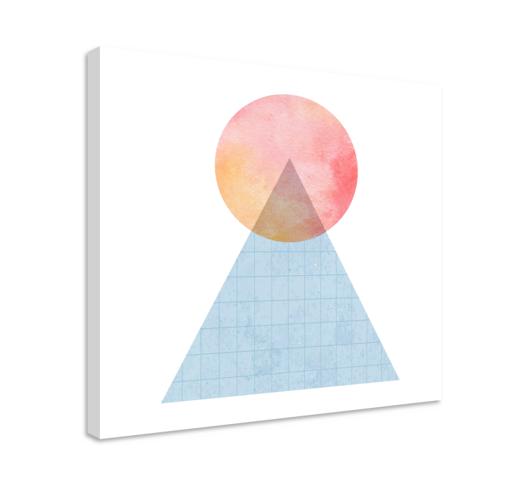 Quadro de figuras geométricas forma de pôr do sol triangular - TenStickers