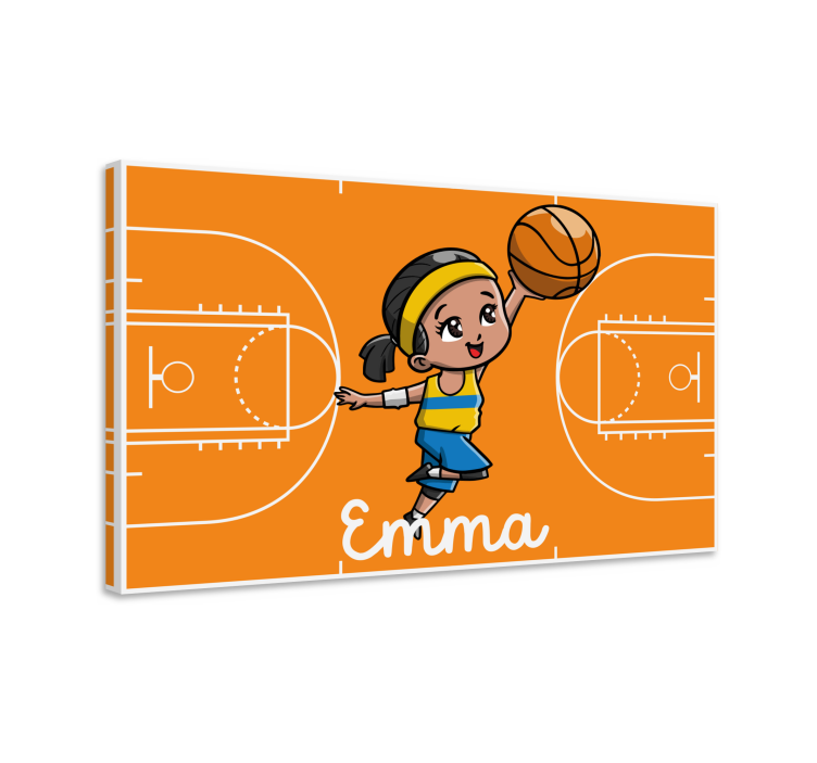 Quadro com nome Jogador de basquete feminino com nome - TenStickers