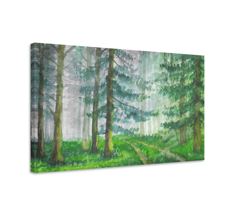 Quadro de paisagem trilha da floresta nebulosa - TenStickers