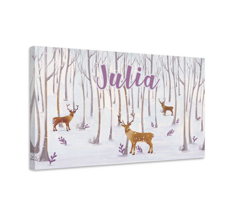 Quadro animais Floresta escandinava de inverno com animais - TenStickers