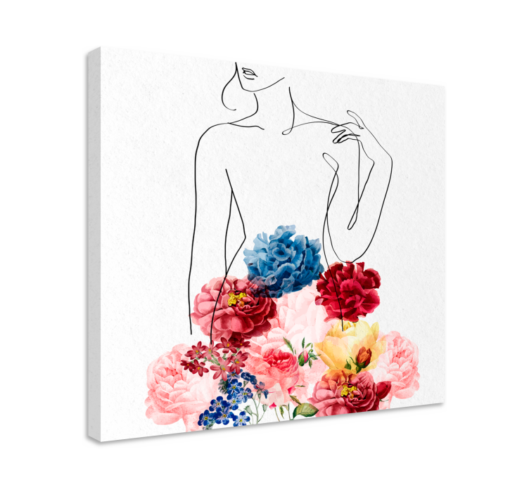 Quadro moderno Vestido de mulher florido - TenStickers