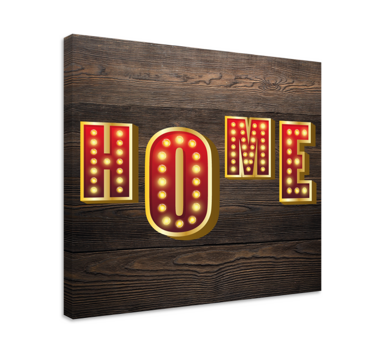 Quadro com letras sinal luminoso para casa - TenStickers