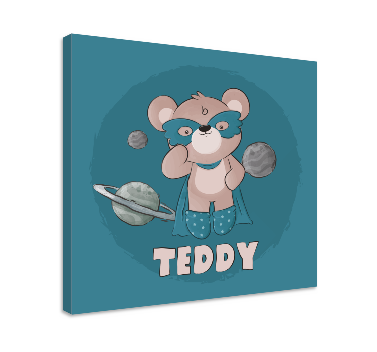 Quadro com nome Urso herói - TenStickers