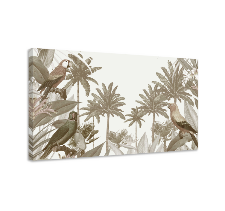 Quadro de árvores Fauna tropical vintage - TenStickers
