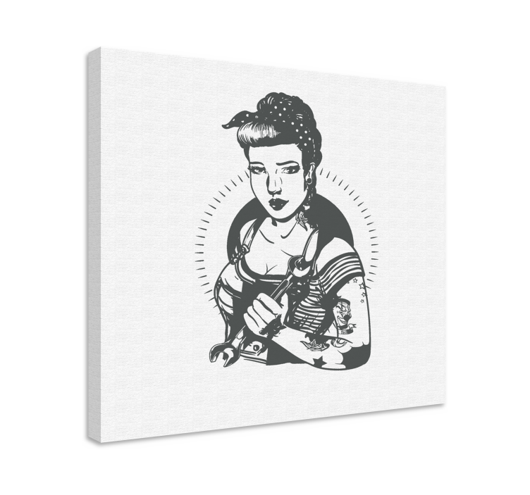 Quadros decorativos personagens retrato de mulher forte - TenStickers