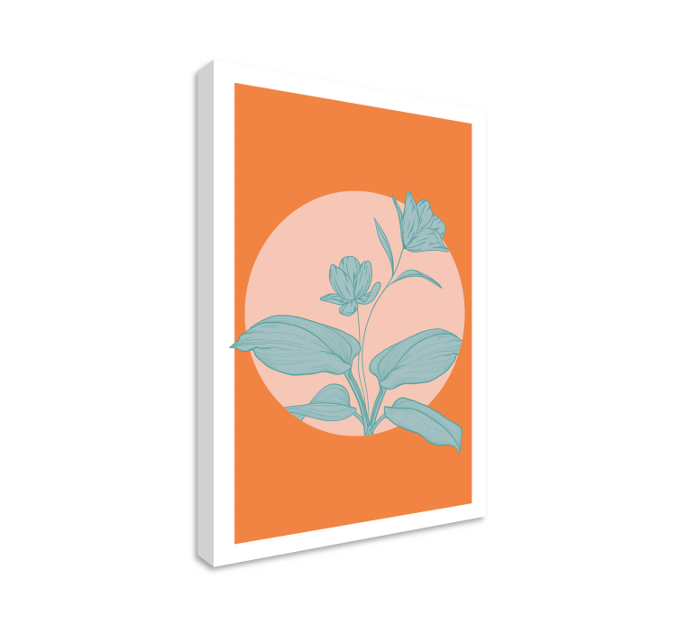 Quadro de flores ilustração estilizada laranja - TenStickers