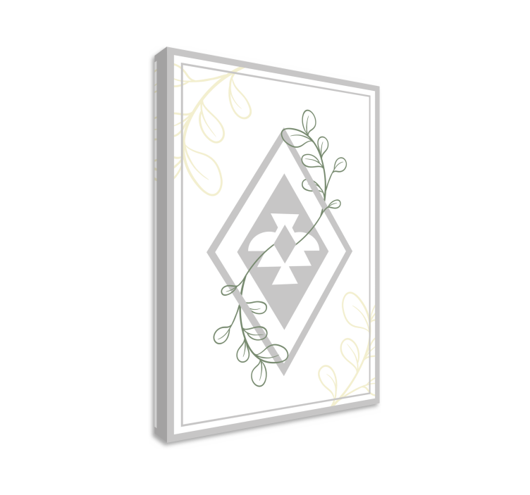 Quadro decorativo para sala padrão geométrico de folhas - TenStickers