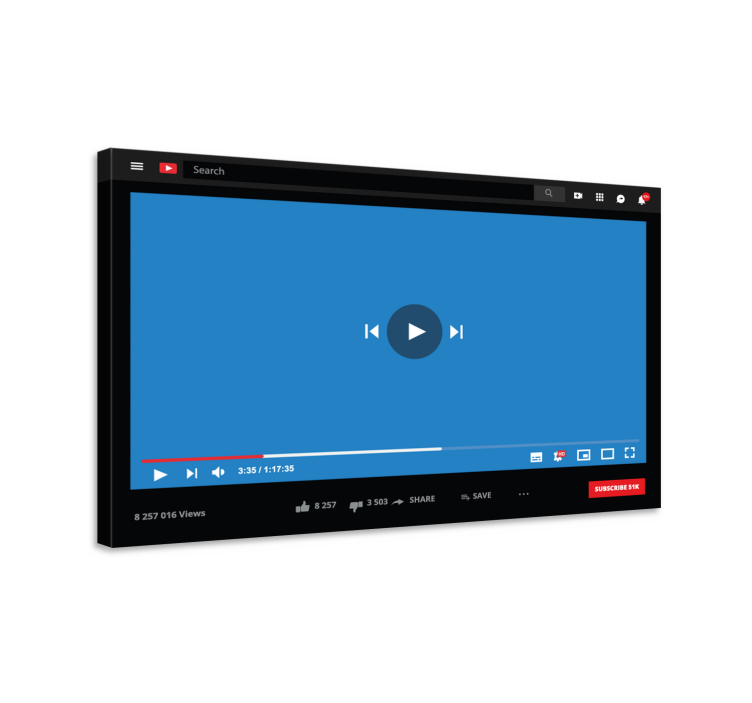 Quadro com nome youtube - TenStickers