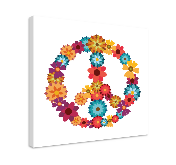 Quadro de flores símbolo hippie - TenStickers