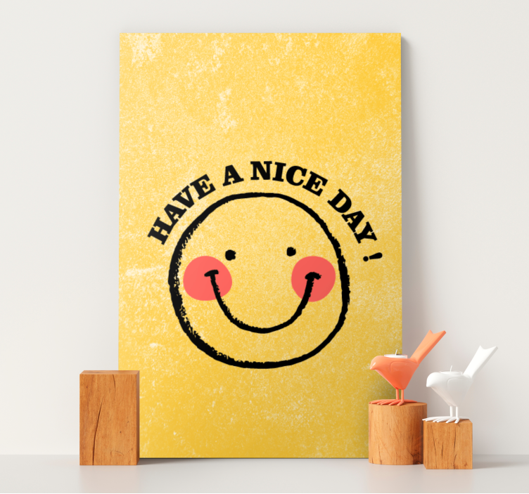 Quadro decorativo para sala Rosto sorridente "tenha um bom dia" - TenStickers
