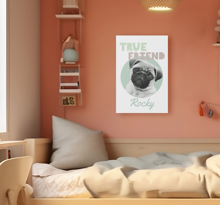 Quadro com nome verdadeiro amigo de animais - TenStickers