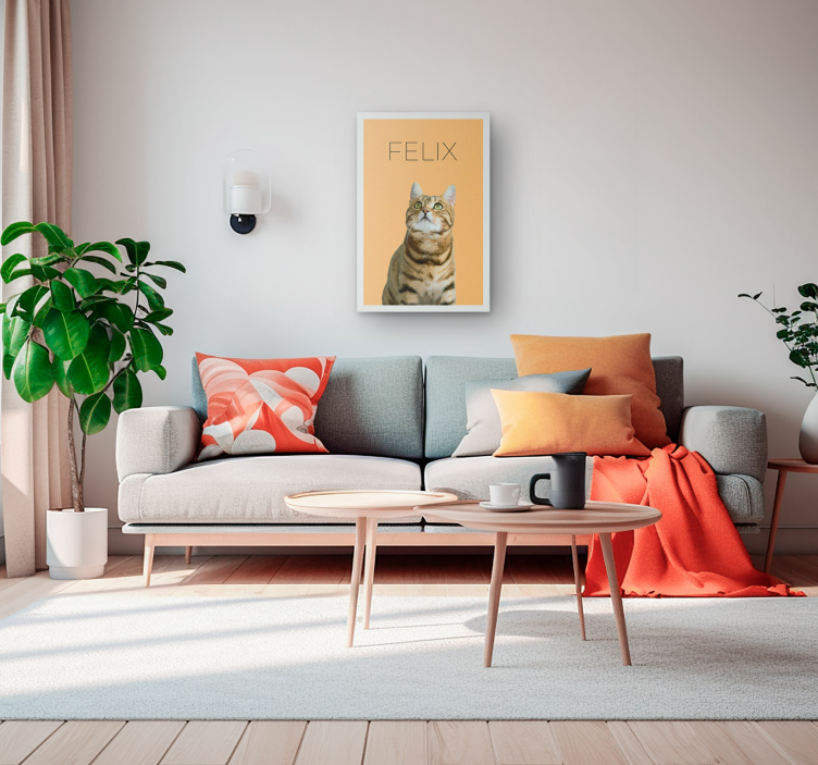 Quadro escritório retrato minimalista de pet em aquarela - TenStickers