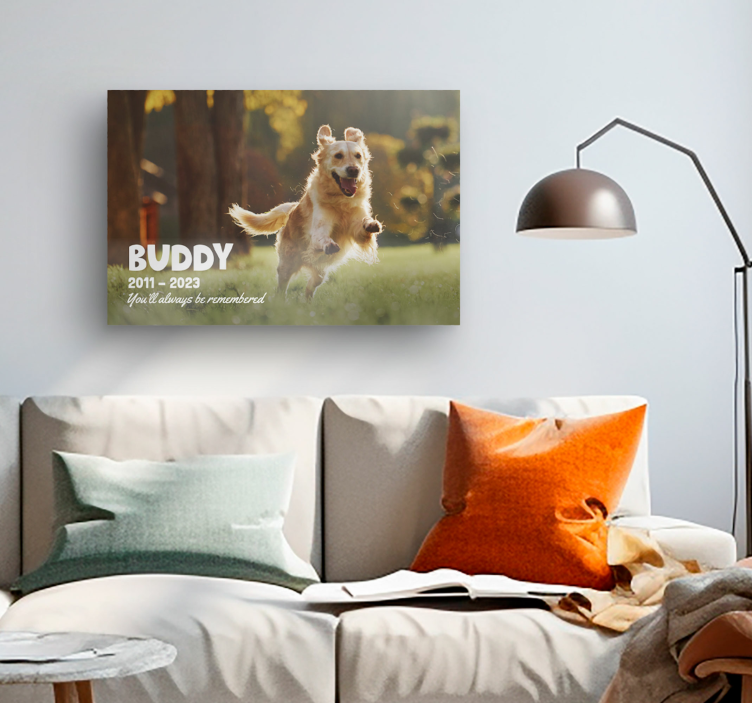 Quadro decorativo para sala aqui jaz um animal fiel,Que nos deixo - TenStickers