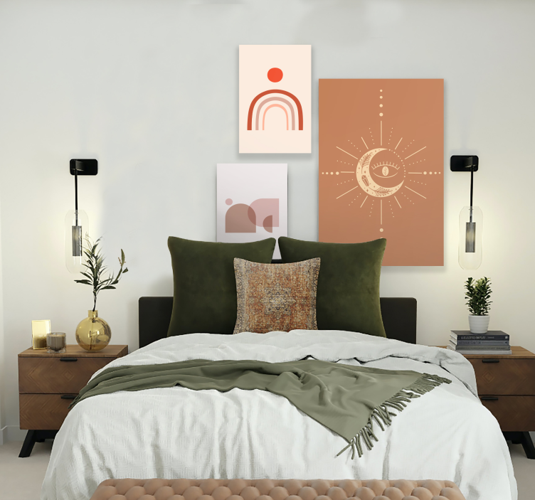 Quadro Decorativo abstrato design de crescente celestial - TenStickers