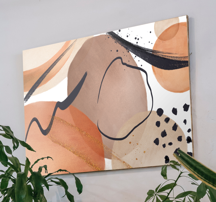 Quadro Decorativo abstrato formas fluidas marrons - TenStickers
