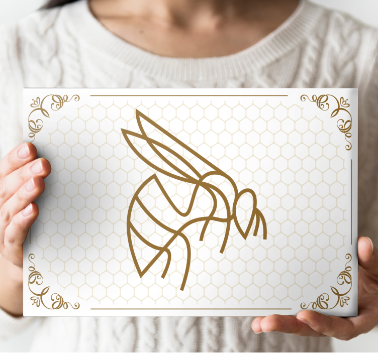 Quadro animais abelha com favo de mel - TenStickers