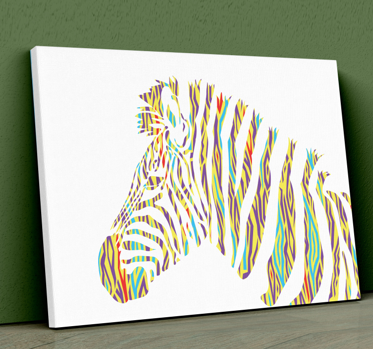 Quadro animais cabeça de zebra colorida - TenStickers