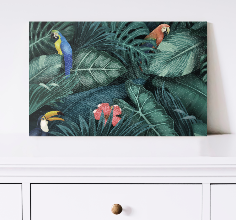 Quadro animais paraíso de pássaros tropicais - TenStickers