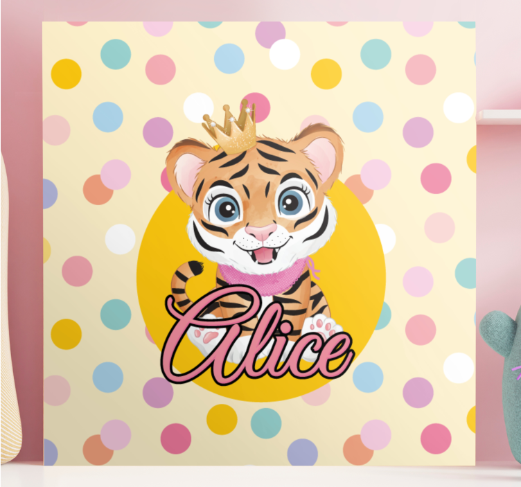 Quadro animais personagem de tigre fofo - TenStickers