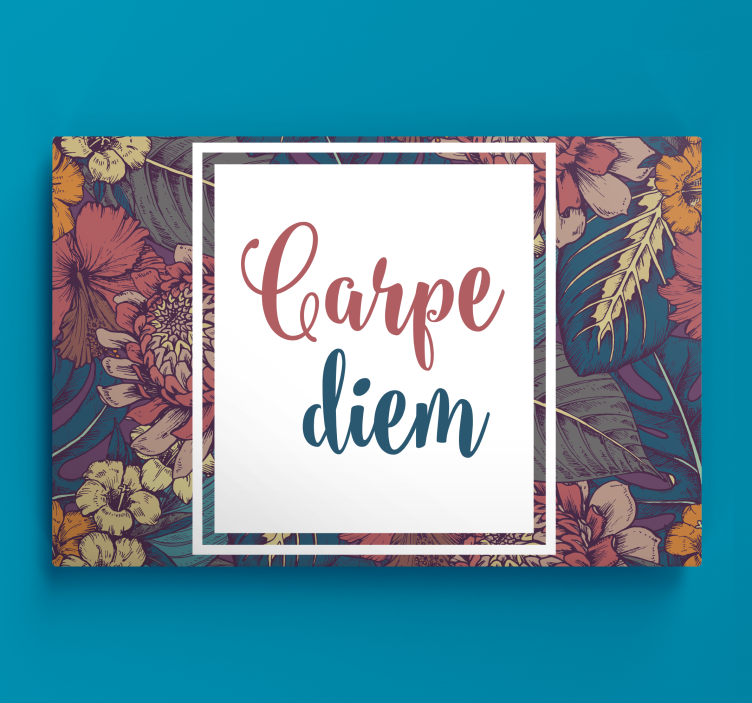 Quadro frase motivacional Carpe diem colorido quadrado - TenStickers