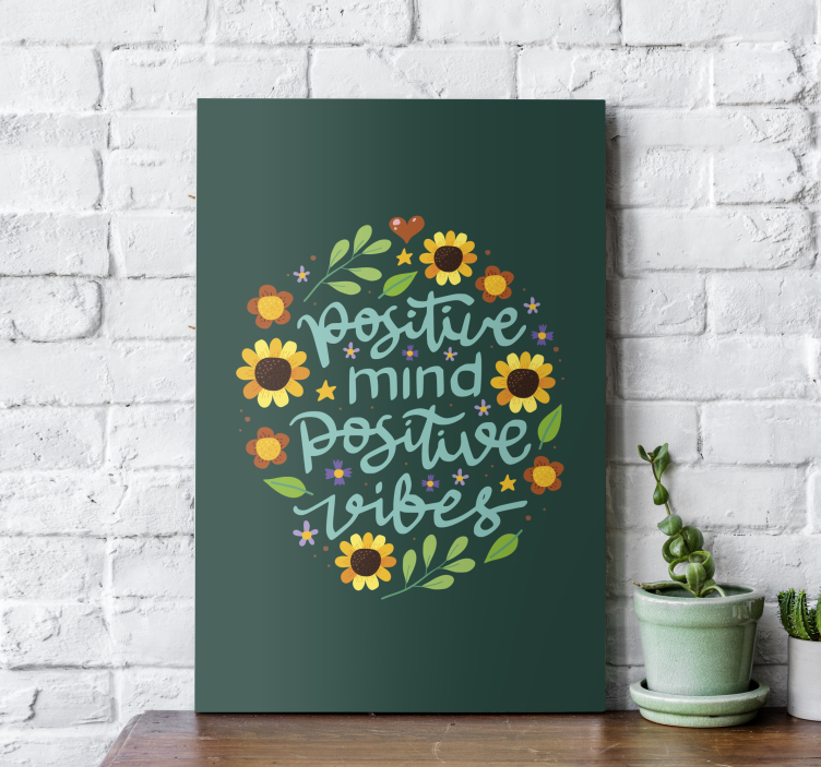 Quadro frase motivacional Flores e citação motivacional - TenStickers