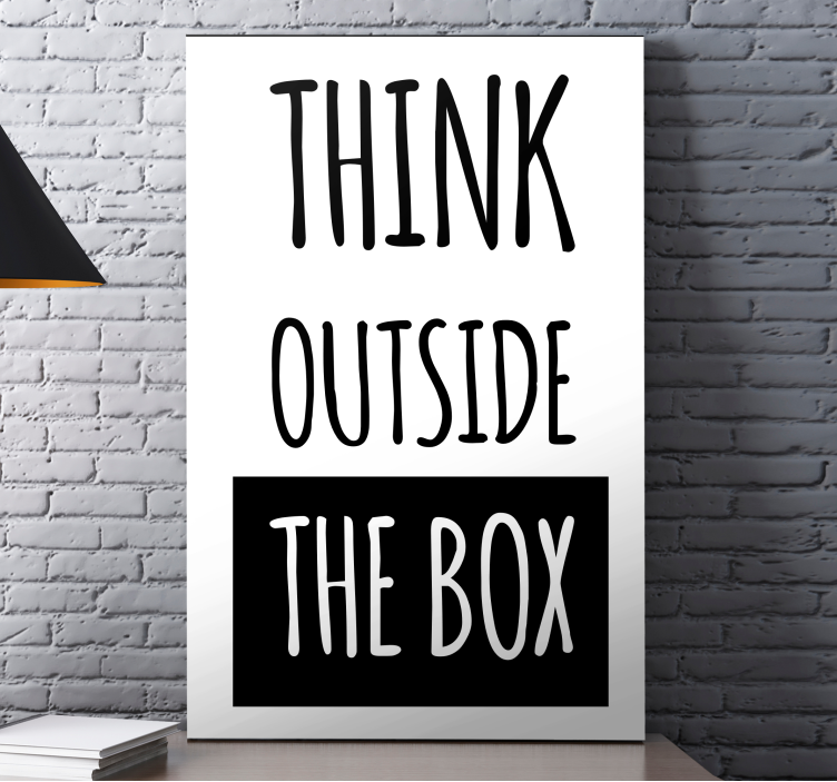 Quadro frase motivacional Pense fora da caixa - TenStickers