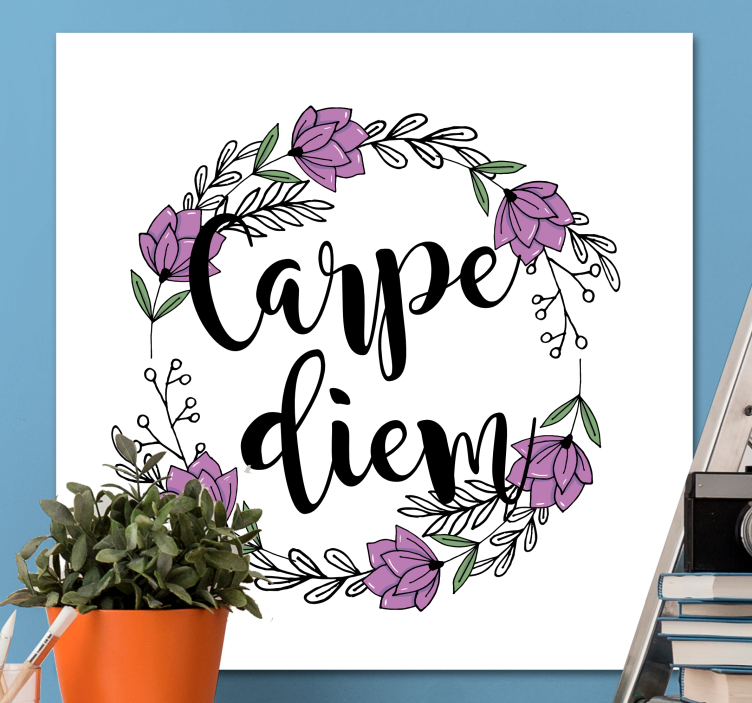 Quadro com letras de design floral com citação - TenStickers