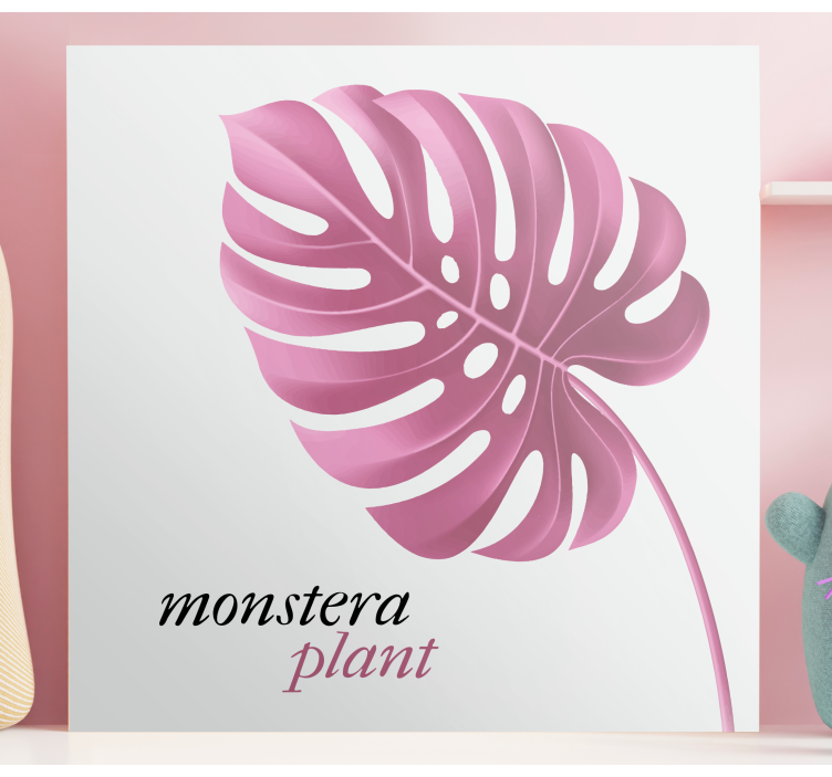 Quadro frase Estilo monstera minimalista rosa - TenStickers