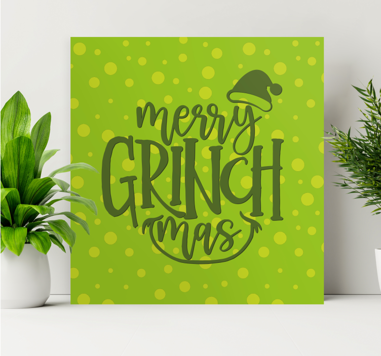 Quadro com letras feliz grinchmas - TenStickers