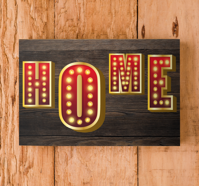 Quadro com letras sinal luminoso para casa - TenStickers