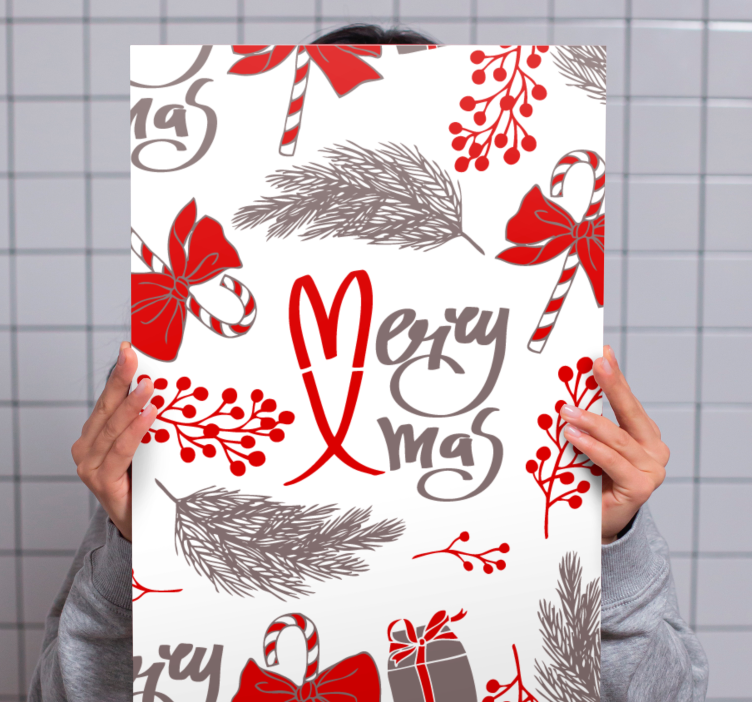 Quadro com o abecedário design de feliz natal - TenStickers
