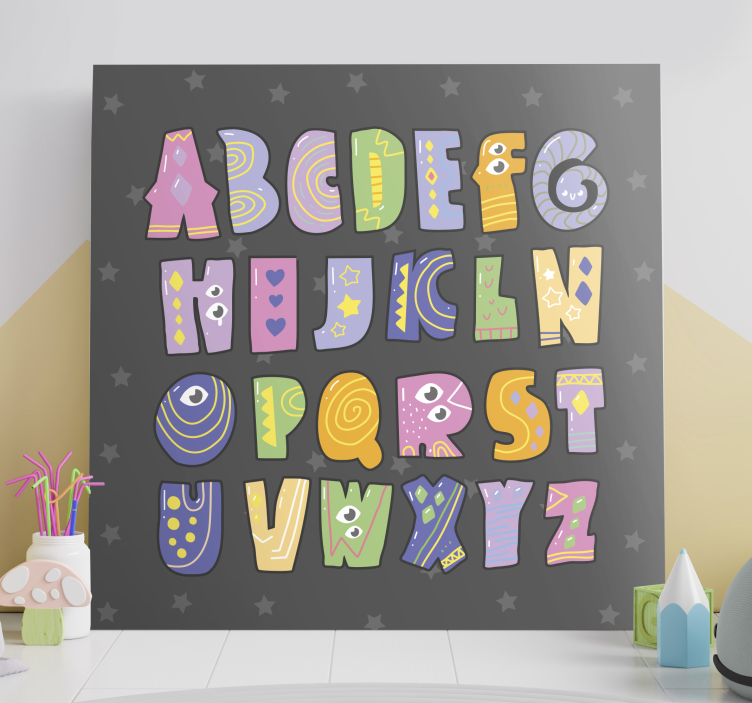 Quadro com o abecedário Alfabeto colorido - TenStickers