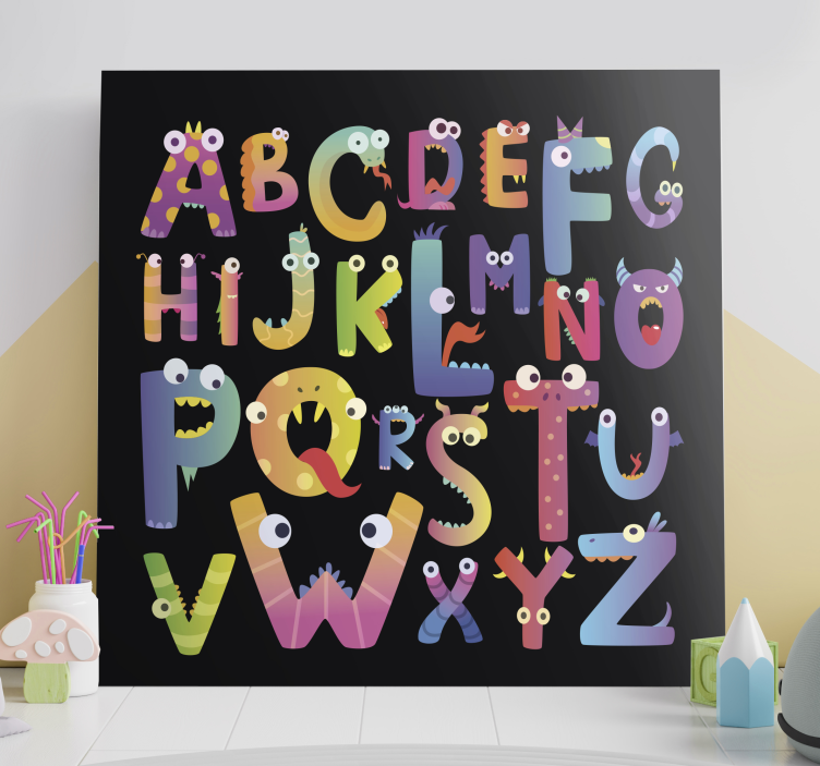 Quadro com o abecedário Alfabeto infantil - TenStickers