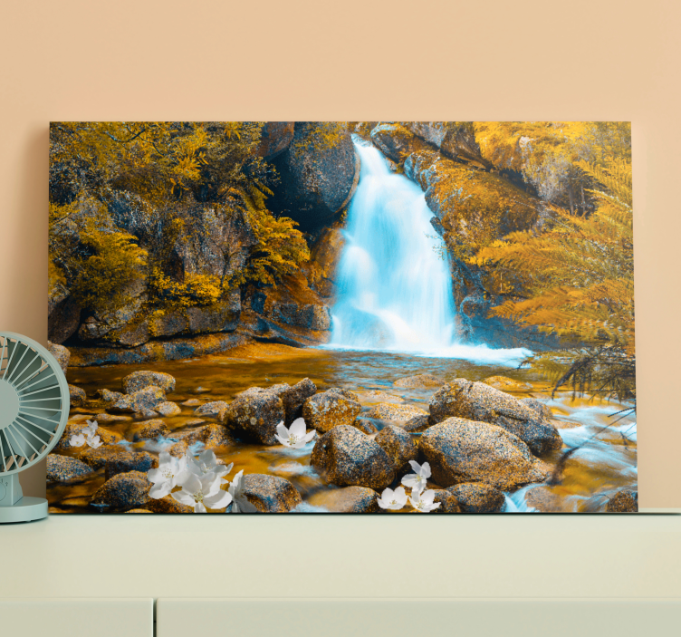Quadro de paisage Cachoeira de flores e pedras - TenStickers