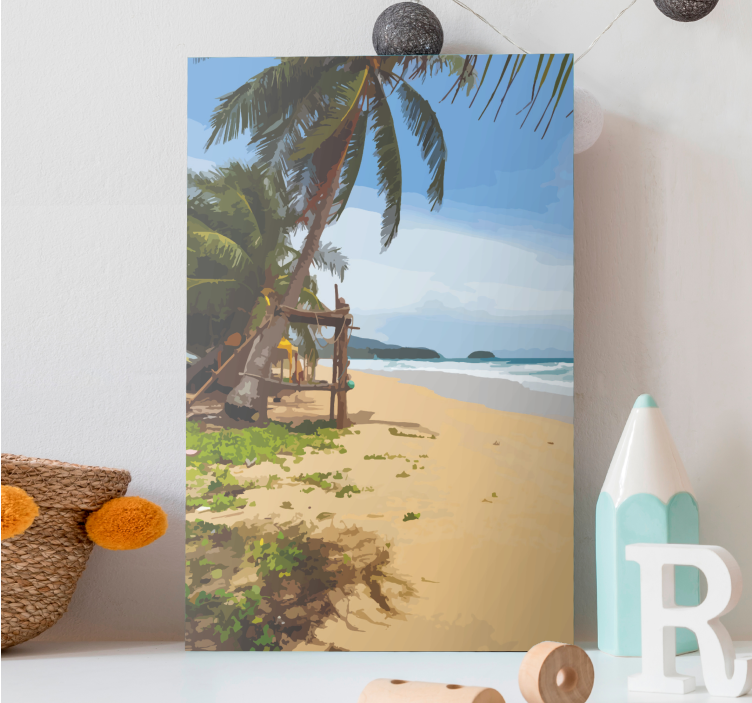 Quadro de paisage cena de praia tropical - TenStickers