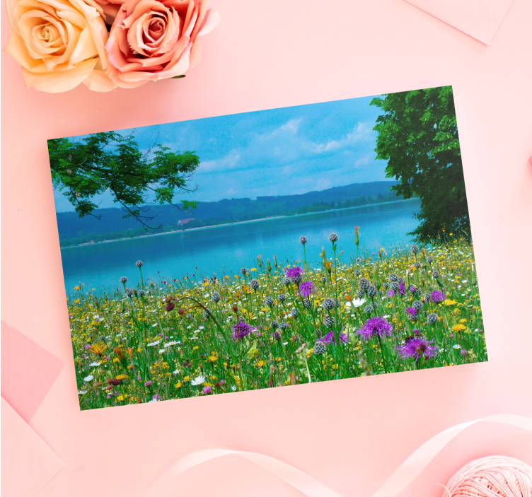 Quadro de paisage Cottagecore spring lake - TenStickers