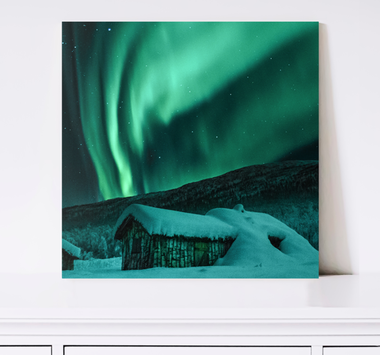 Quadro de paisage espetáculo da aurora boreal - TenStickers