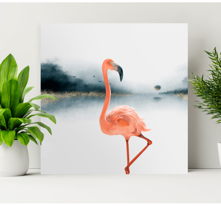 Quadro de paisage flamingo elegante - TenStickers