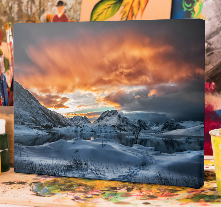 Quadro de paisage Montanhas neve sol - TenStickers