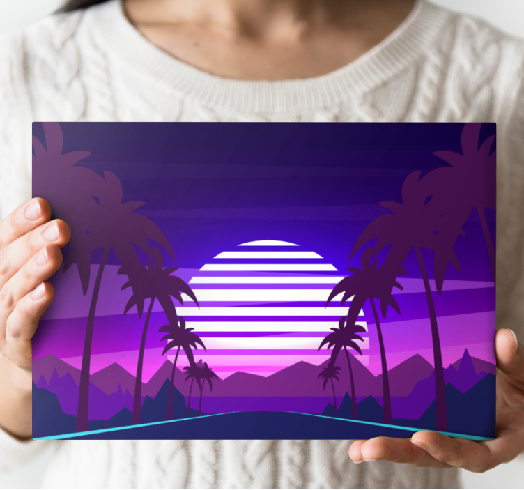 Quadro de paisage pôr do sol tropical - TenStickers