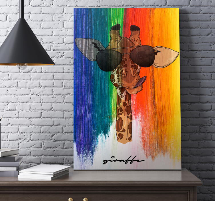 Quadro animais Girafa arco-íris - TenStickers
