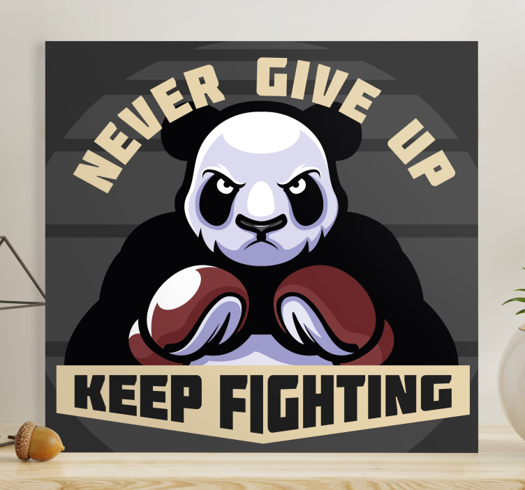 Quadro animais motivação para boxe de panda - TenStickers