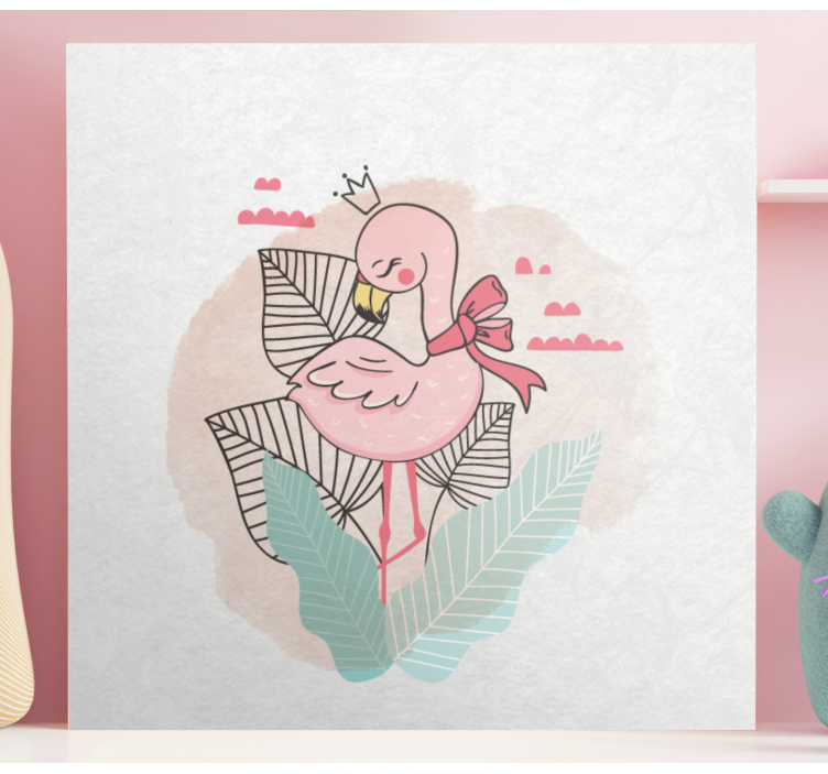 Quadro animais Padrão de flamingo sem costura fofo - TenStickers