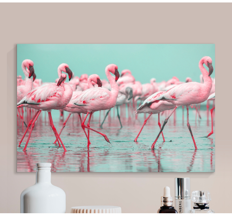 Quadro animais reunião de flamingos - TenStickers