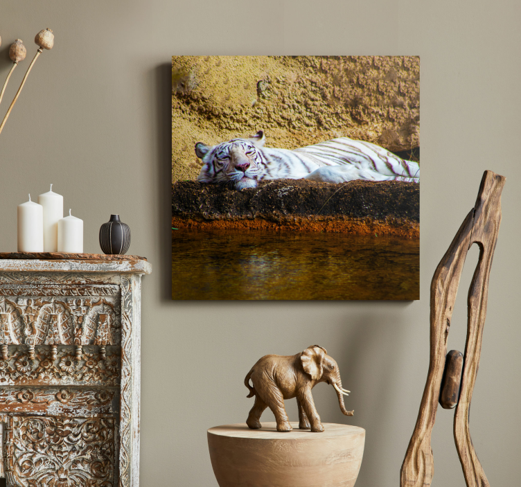 Quadro animais Tigre descansando - TenStickers