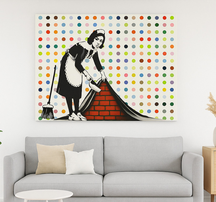 Quadro de arte varrendo colorido para debaixo do tapete - TenStickers