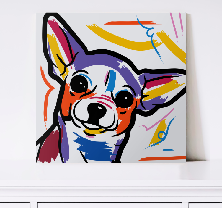 Quadro de cães arte canina colorida - TenStickers